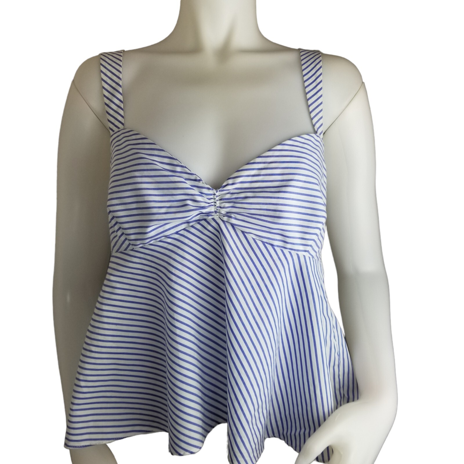 Zara Basic Collection Womens Medium Blue & White … - image 1