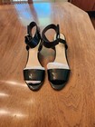 Nine West Black Ankle Strap Sandals Chunky Heels Size8M