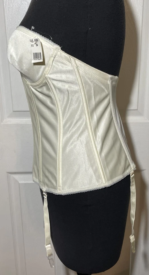 Sutiã Va Bien #513 Feminino Long Line Bustier Conversível CREME 38DD NOVO COM ETIQUETAS - Imagem 4 de 4