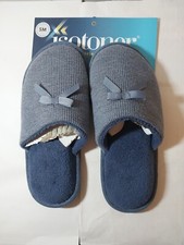 Isotoner Small 5-6 Blue Women's Slippers Slides Comfort Washable NWT