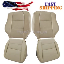 Front Bottom / Top Back Perforated Leather Seat Cover For 2004-2008 Acura TL Tan