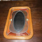 Vintage Tiffany Style Stained Glass Mirror Solid Wood Frame