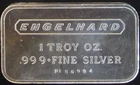 Engelhard Ingot Rare Vtg Repeat Serial Number Bullion-0.999 Silver 1 Oz Art Bar