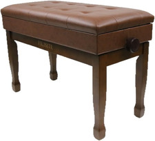 Adjustable Piano Bench with Storage, Solid Wood, Waterproof Cushion, Multi-Use