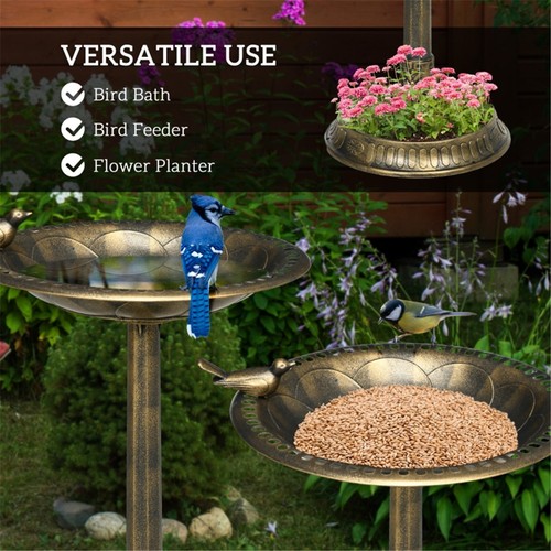 Bird Bath and Feeder Bowl Garden Decor for Birds Outdoor Water Dish