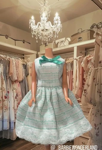 Vintage Barbie Fashion Clone Size Green Dress