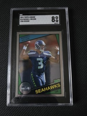 Russell Wilson 2012 Topps Chrome Football Rookie Card NFL SGC 8 1984 Design