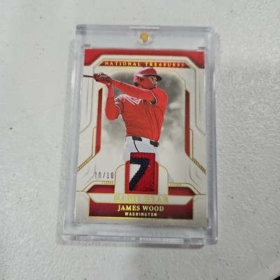 2025 Panini National Treas James Wood Game Gear Swatches Gold 10/10 #GGS-JW SP