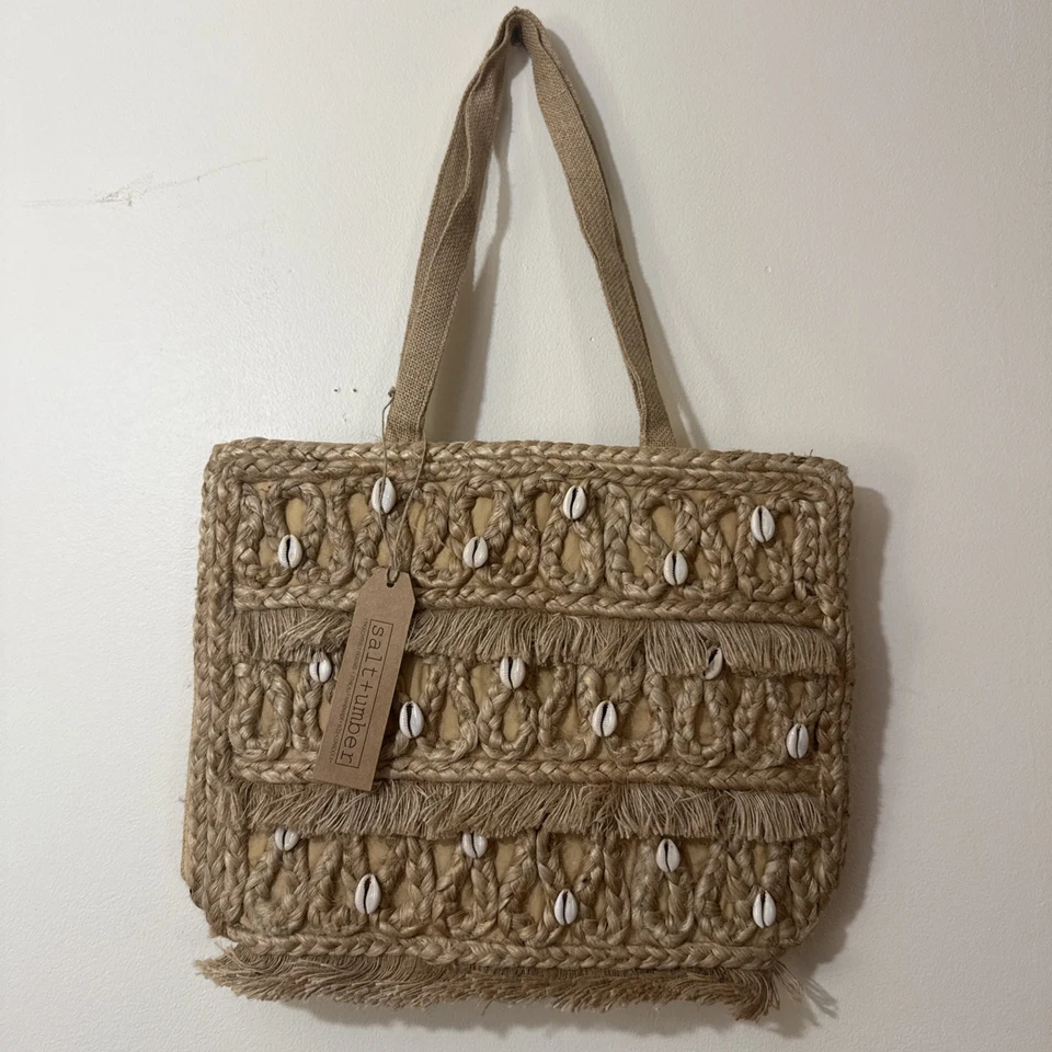 Beach Bag - Salt + Umber Isla Jute Seashell Tote/Purse/Bag - NEW WITH TAGS  - Image 2 of 4