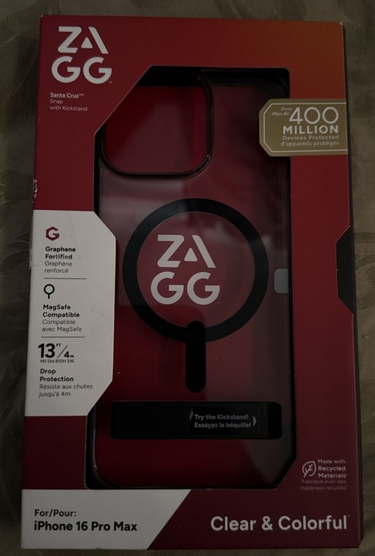 ZAGG Crystal Palace Snap Kickstand Magsafe Case For iPhone 16 Pro Max, Clear