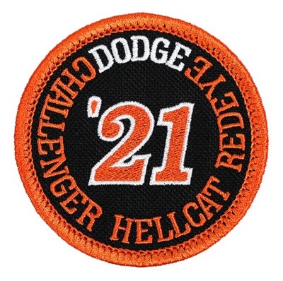 2021 Dodge Challenger Hellcat Redeye Embroidered Patch Black/Orange Iron/Sew-On