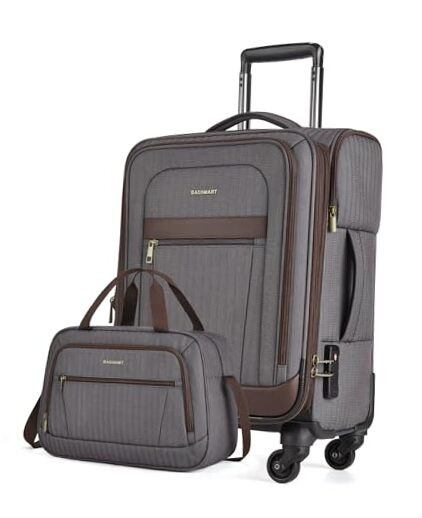 20-Inch Expandable Gray Carry-On Luggage Airline Approved