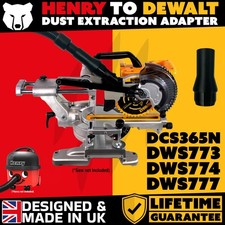 Numatic Henry Vacuum to DeWalt DCS365N/DWS773/774/777 XJ/LX XPS XR GB Adapter