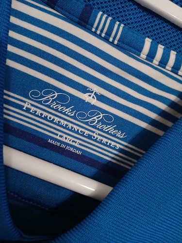 Brooks Brothers Performance Series Blue/white Striped Size Large Polo Shirt NWT - Picture 5 of 8