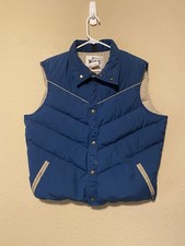 Woolrich Puffer Vest Men s L Vintage Retro Blue Down Filled 80s 90s