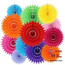 12PCS Mexican Tissue Paper Flowers Party Decorations - Tissue Fans