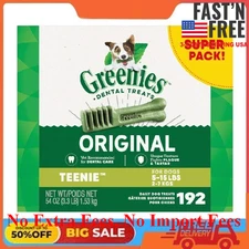Greenies Original Teenie Natural Dental Care Dog Treats, 54 Oz Box (192 Treats)