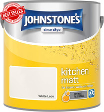 Kitchen Matt Paint 2.5L Grease Stain Resistant White Low Odour Durable Home Wall