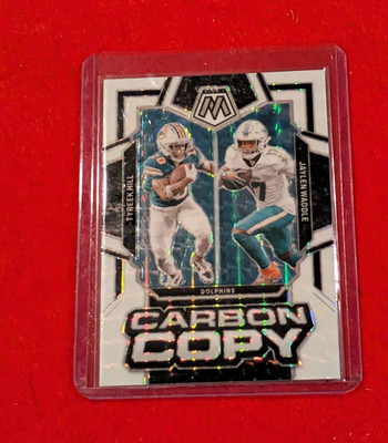 Panini 2024 Mosaic Tyreek Hill Jaylen Waddle Carbon Copy #CC-9 White /25