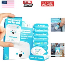 Impossibly Compact Travel Flushable Wipes - 99.5 Water and Aloe - Safe for S...