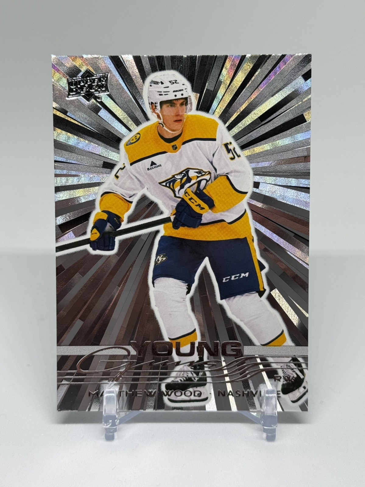 2025-26 Upper Deck Series 1 #228 Matthew Wood Young Guns Silver Outburst