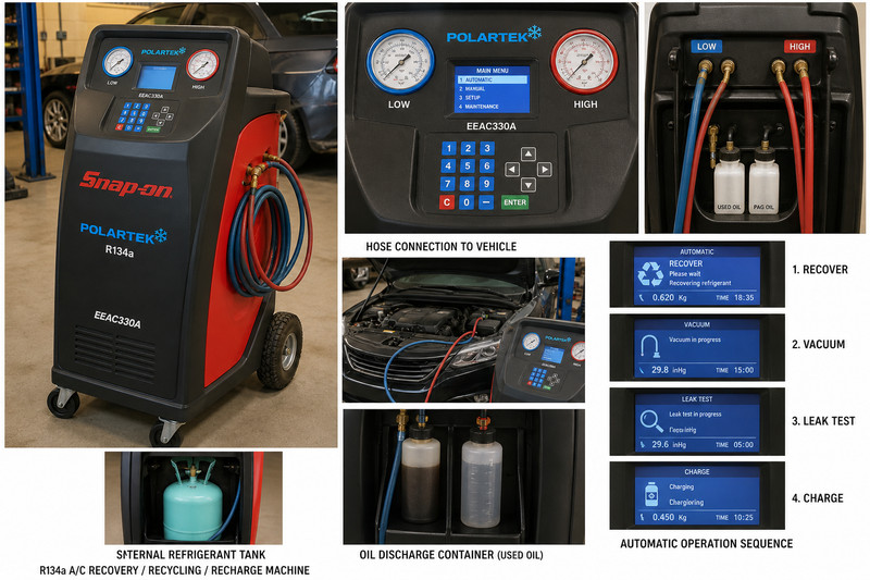 Snap-on PolarTek EEAC330A R134a A/C Recovery Machine – Recharge/Recycle