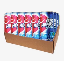 12 PACK! NEW! Airheads Blue Raspberry Soda, 12 oz Cans, FREE SHIPPING!