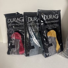 12 Pack Silky Satin Durag Unisex Wave Cap DuRag Biker Smooth Head Wrap 12 Pack