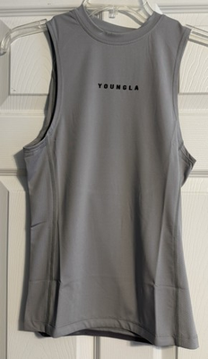 #ad YoungLA 341 Blitz Compression Tank Grey Size Small Muscle Tank Hydro cool NWT $23.00