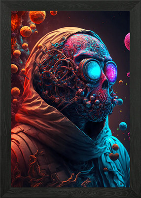 Alien Invader Framed Wall Art Poster Canvas Print Picture