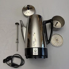 Vtg Presto 12 Cup Stainless Steel Electric Coffee Percolator 0281104 TESTED