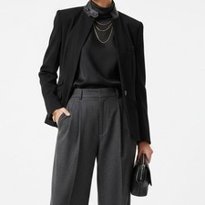 Polo Ralph Lauren Women's Black Wool Blazer ConvertibleCollar Size 10