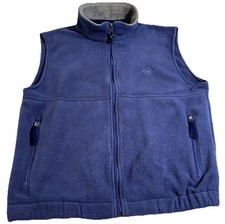 VTG 80’s 90’s Early Winters Embroidered Fleece Zip Up Vest Medium USA Made Blue