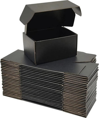 30 Pack Small Black Corrugated Gift Boxes 6x4x2.4'' Shipping Mailing PackagingBox