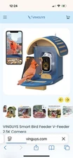 Vinguys Blue and Tan Smart Bird Feeder with 2.5K Camera NWT
