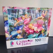 Ceaco Kids Gemstone Fairies 100 Piece Jigsaw Puzzle w/ Embedded Jewels NEW...