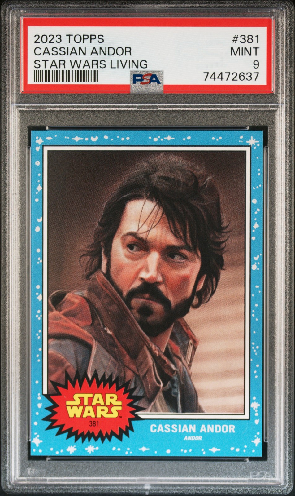 2023 TOPPS STAR WARS LIVING #381 CASSIAN ANDOR PSA 9