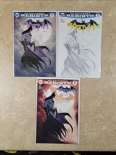 Batman #1 Reg, Sketch, & 2nd Print Michael Turner Variant Art, B/W, Aspen Comics