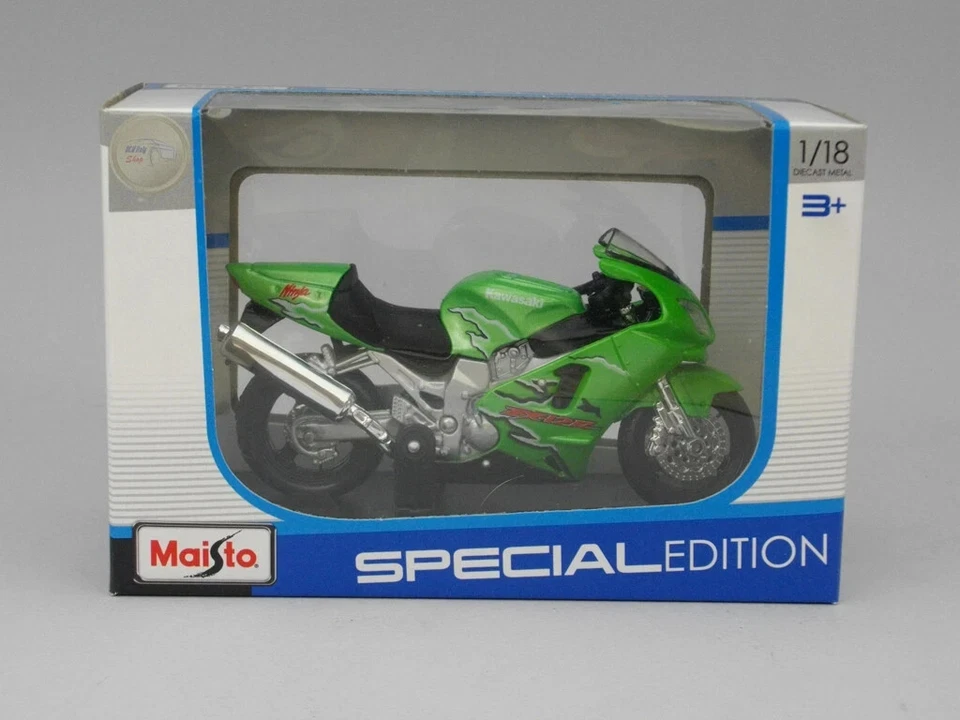 Kawasaki Ninja ZX-12R verde - modellino motocicletta Maisto Scala 1:18 - Immagine 2 di 4