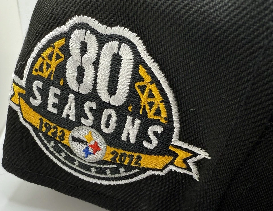 Chapéu ajustável Pittsburgh Steelers 80 Seasons Patch New Era 59Fifty - Preto 7 3/8 - Imagem 4 de 4