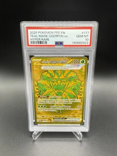 TEAL MASK OGERPON ex HYPER RARE #177 (2410) - PSA 10 - Prismatic Evolutions