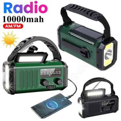 Radio Solar 10000mAh Multifunktion Kurbel Outdoor LED AM/FM Taschenlampe USB DE