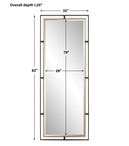 Uttermost 09776-CARRIZO-TALL-MIRROR 32" W x 82" H Rectangular - Bronze - Picture 3 of 3