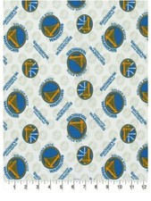 Golden State Warriors, NBA, fabric by the fat quarter 18 x 22 in.