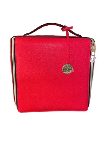 NEW Estee Lauder Red Train Case Travel Bag Makeup Cosmetic Zipper with Handle - Picture 2 of 11