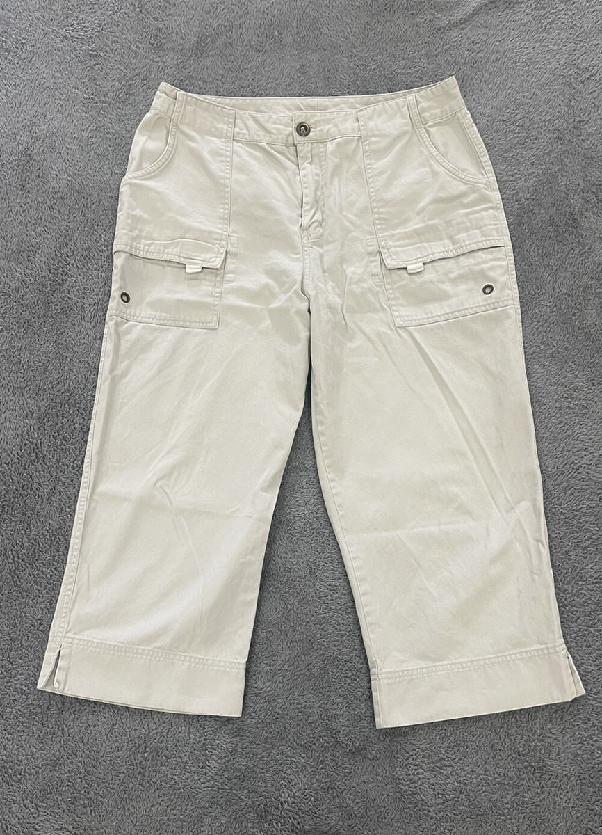 BAY STUDIO KHAKIS PETITE SIZE 12P WOMENS CAPRI SHORTS CARGO COTTON