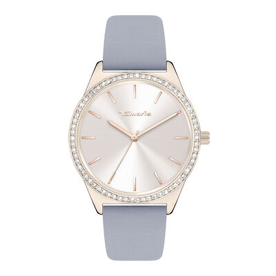 TT-0034-LQ Tamaris Damen Leder Armbanduhr grau Ø 38 mm 3 Zeiger Analog NEU