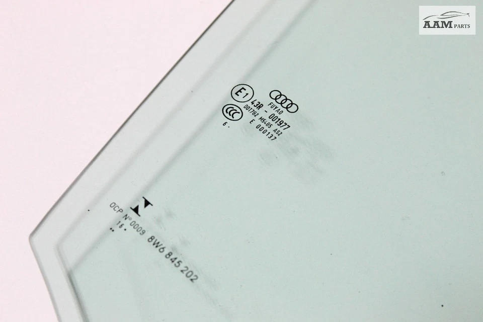 2018-2023 AUDI A5 QUATTRO COUPE FRONT RIGHT PASSENGER SIDE DOOR WINDOW GLASS OEM - Image 3 of 4
