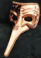 Venezianische 10-3/4" lange Nase Karneval Maskerade Pappmaché Maske Made in Italy