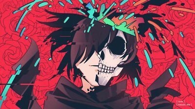 Anime Dororo Hyakkimaru Skull Rose  Gaming Mat Desk 8521